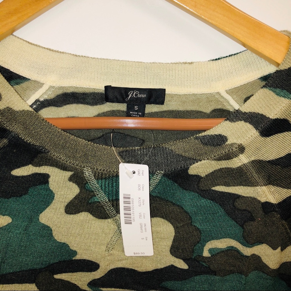J. Crew camo sweater NWT size S. - Picture 2 of 3